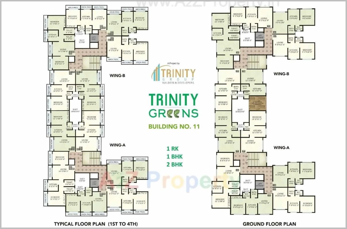 Layout of real estate project Trinity Greens located at Makane, Palghar, Maharashtra