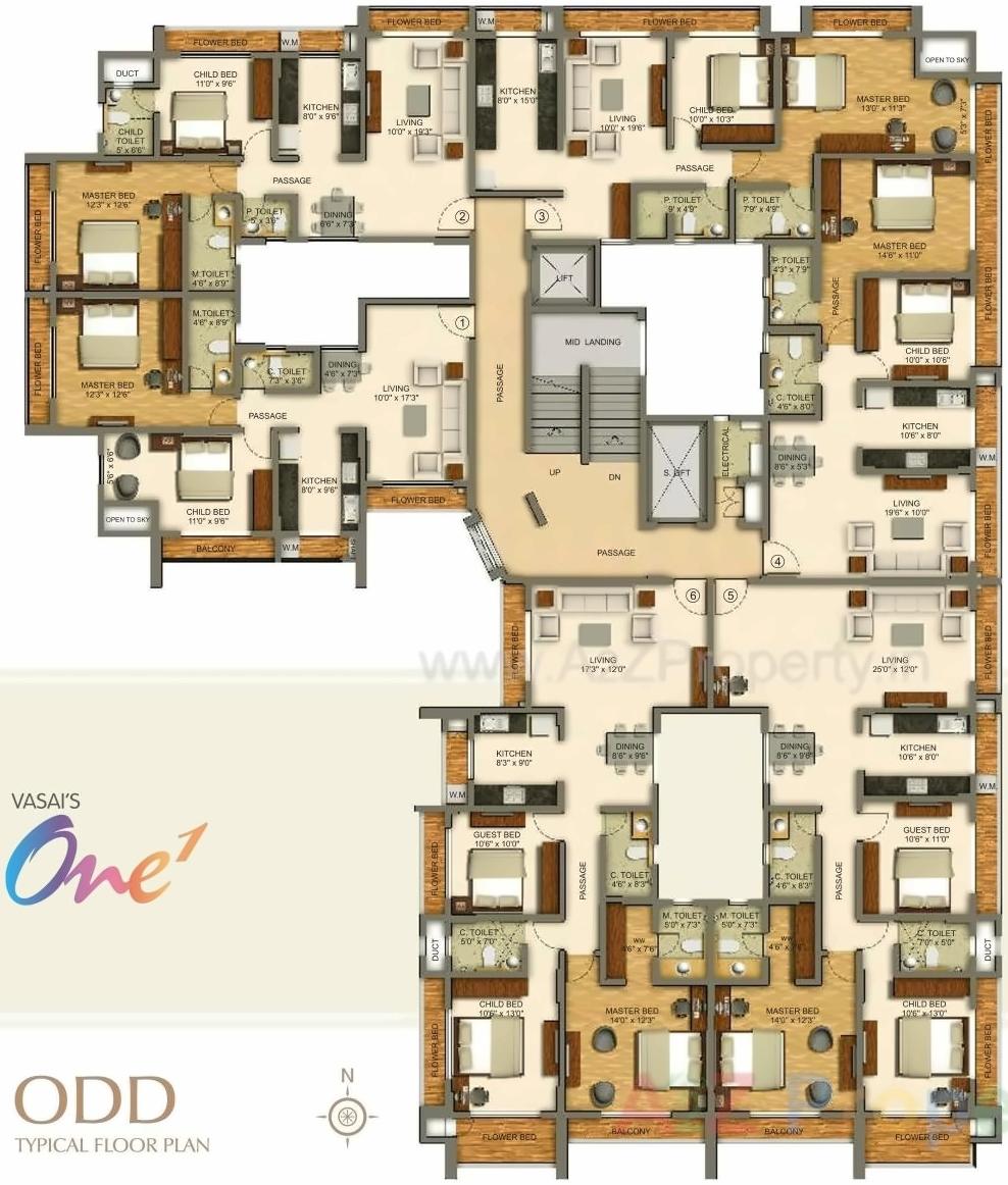 Layout of real estate project Vasai One located at Vasaivirar-city-m-corp, Palghar, Maharashtra