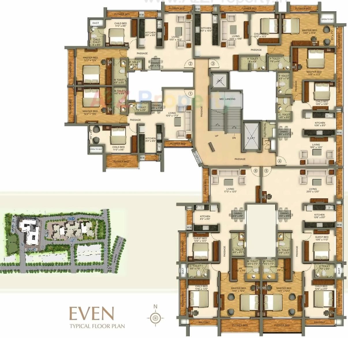 Layout of real estate project Vasai One located at Vasaivirar-city-m-corp, Palghar, Maharashtra