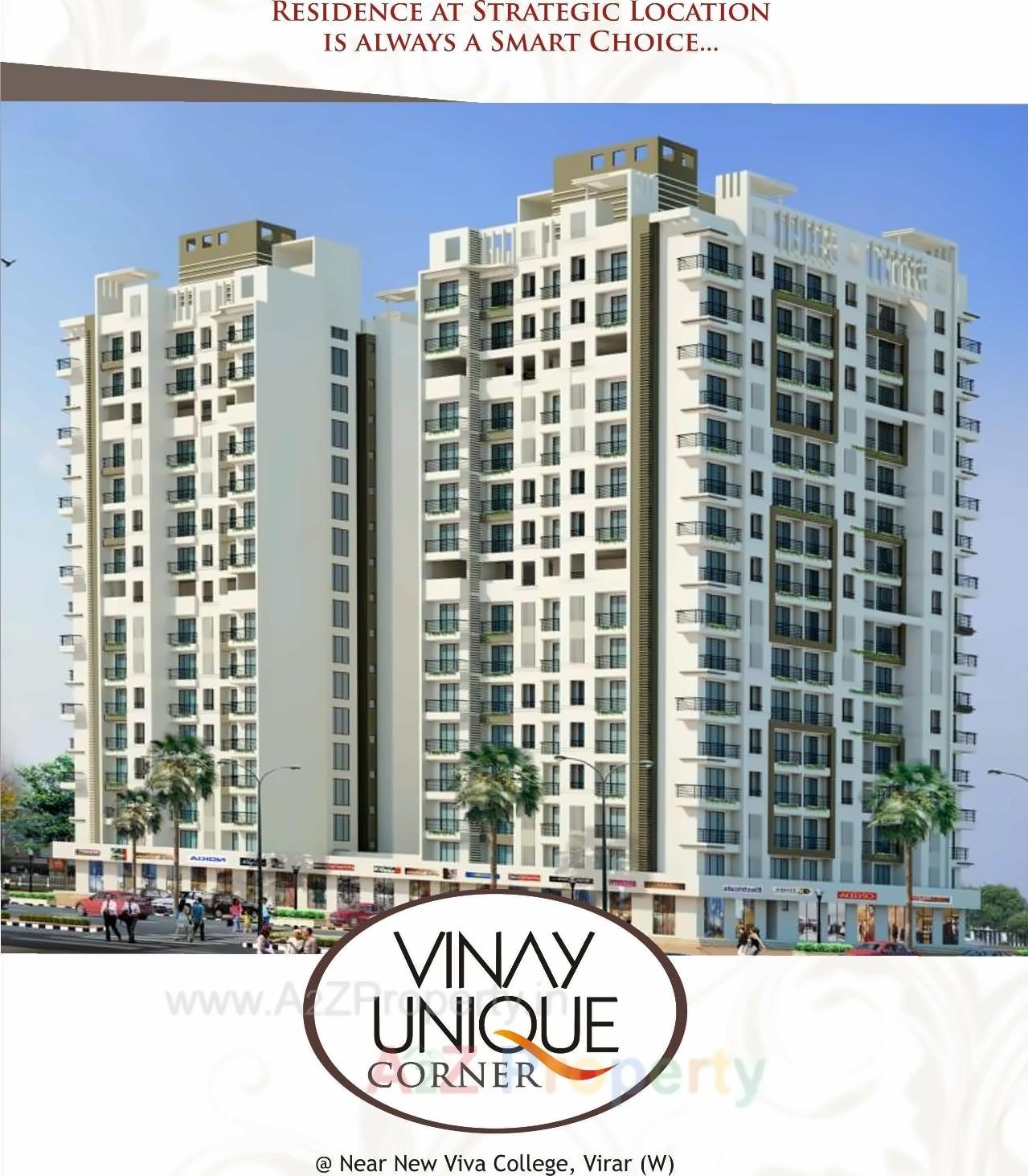 3D Elevation of real estate project Vinay Unique Corner located at Vasaivirar-city-m-corp, Palghar, Maharashtra