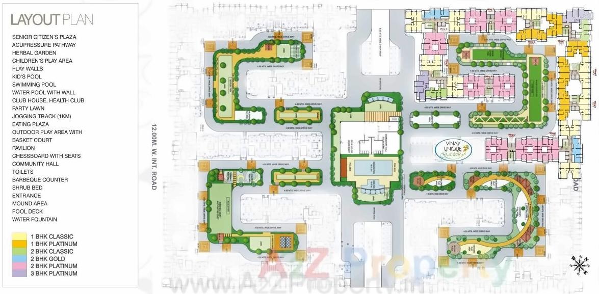 Layout of real estate project Vinay Unique Gardens located at Vasaivirar-city-m-corp, Palghar, Maharashtra