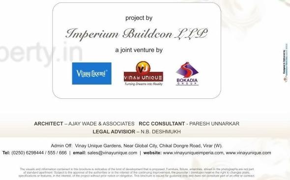  of real estate project Vinay Unique Imperia located at Vasaivirar-city-m-corp, Palghar, Maharashtra