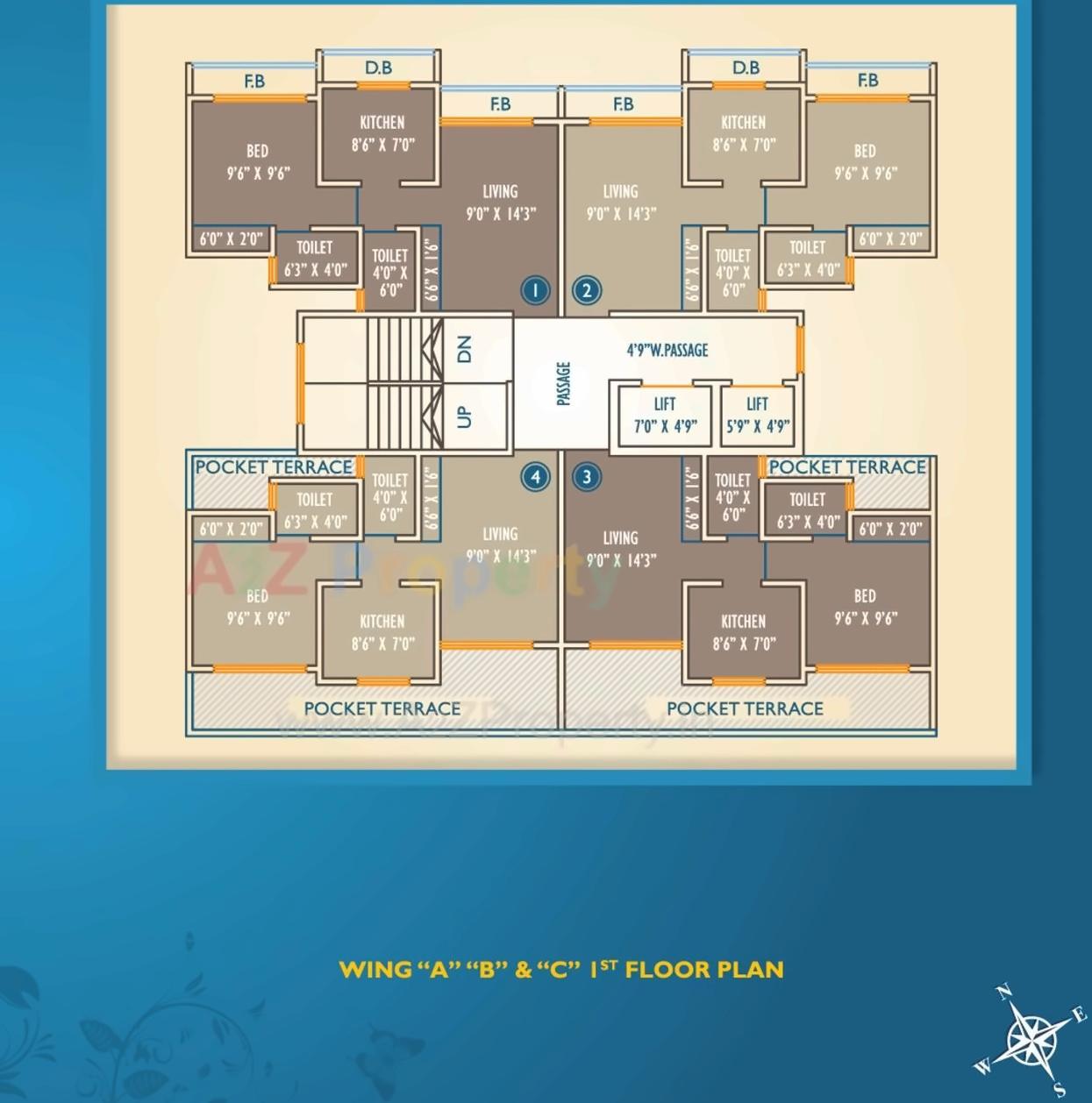 Layout of real estate project Viva Kingston Crown located at Vasaivirar-city-m-corp, Palghar, Maharashtra