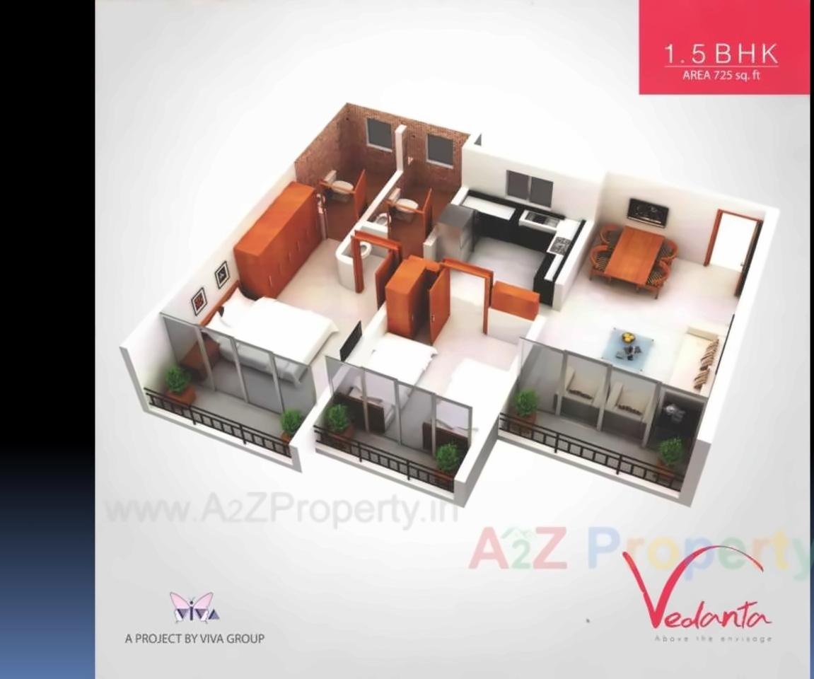 Layout of real estate project Viva Vedanta    No located at Vasaivirar-city-m-corp, Palghar, Maharashtra