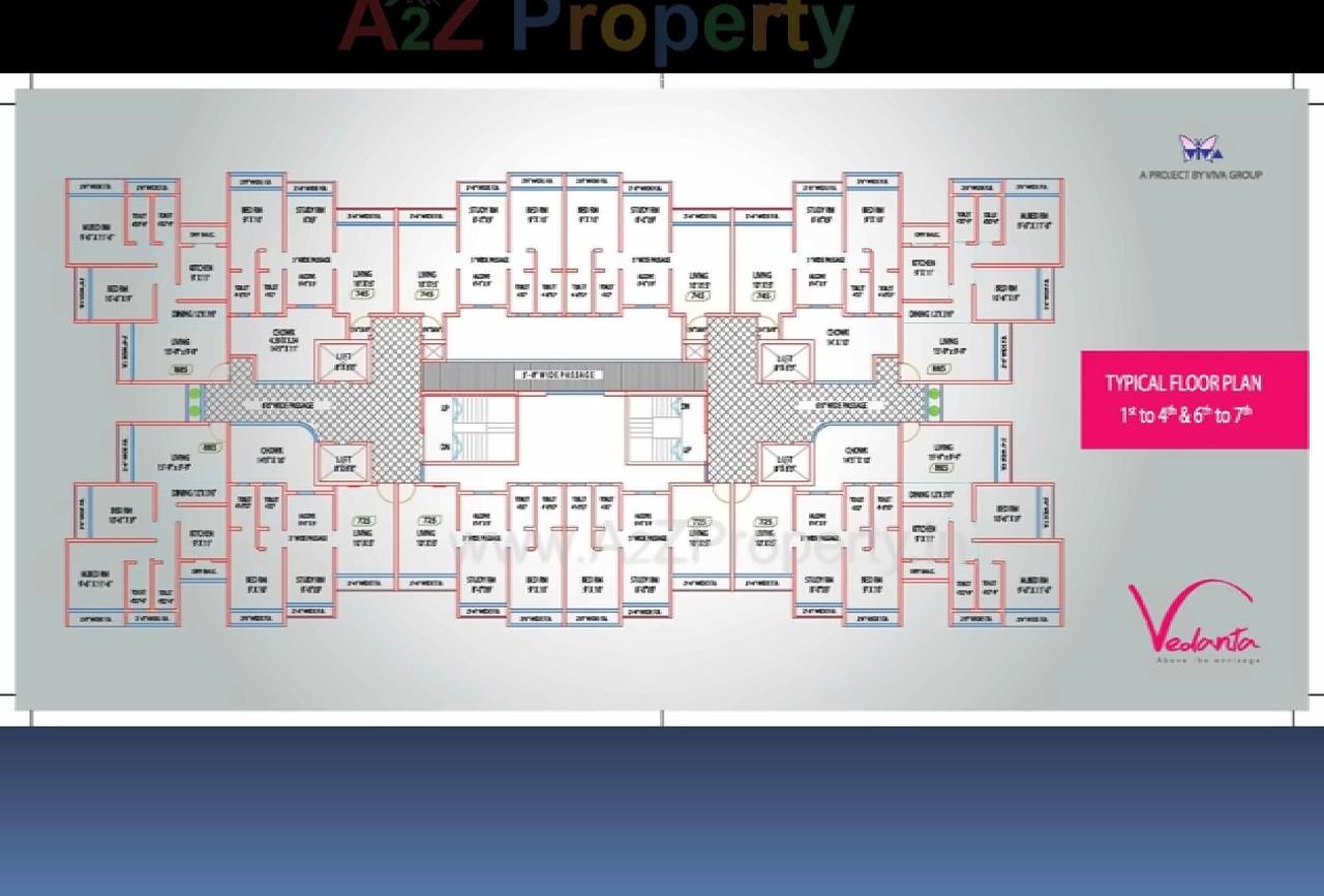 Layout of real estate project Viva Vedanta    No located at Vasaivirar-city-m-corp, Palghar, Maharashtra