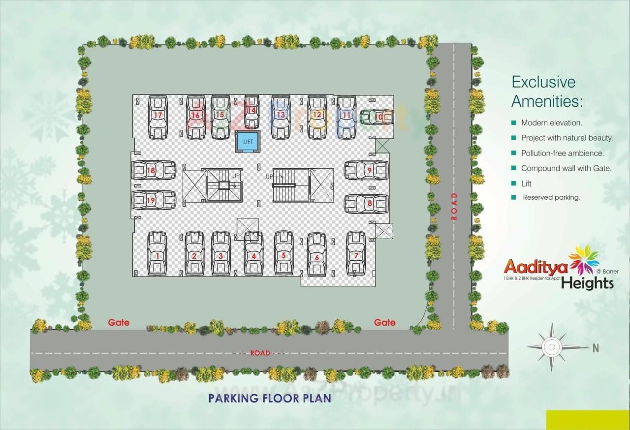 Layout of real estate project Aaditya Heights located at Pune-m-corp, Pune, Maharashtra