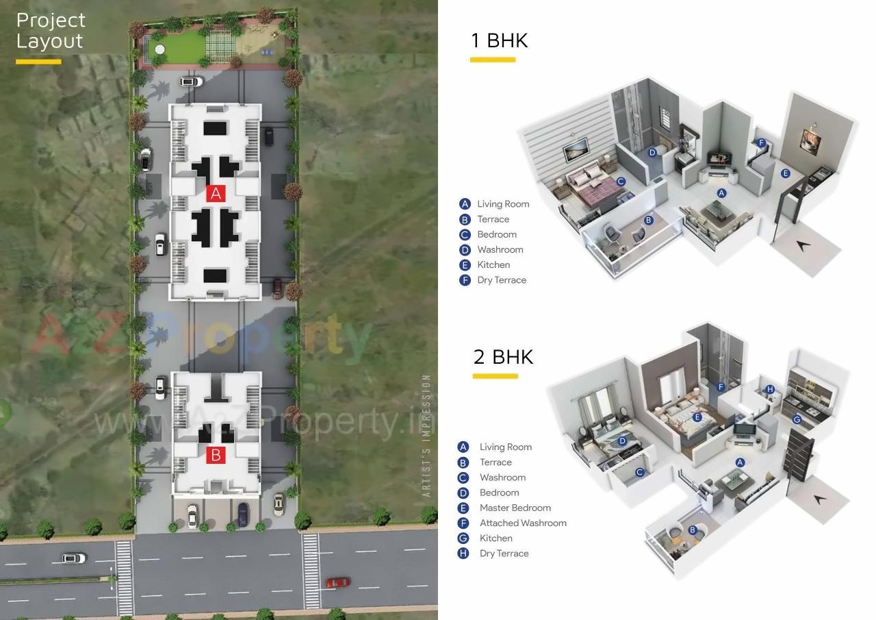 Layout of real estate project Aakar Indigo located at Charholi, Pune, Maharashtra