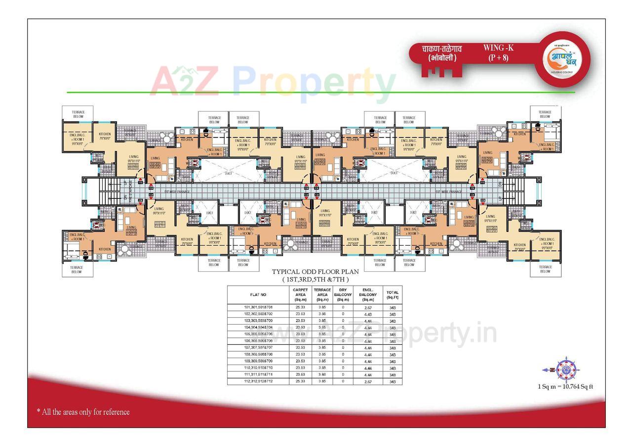 K Odd Floor of real estate project Aapla Ghar Chakan Talegaon located at Bhamboli, Pune, Maharashtra