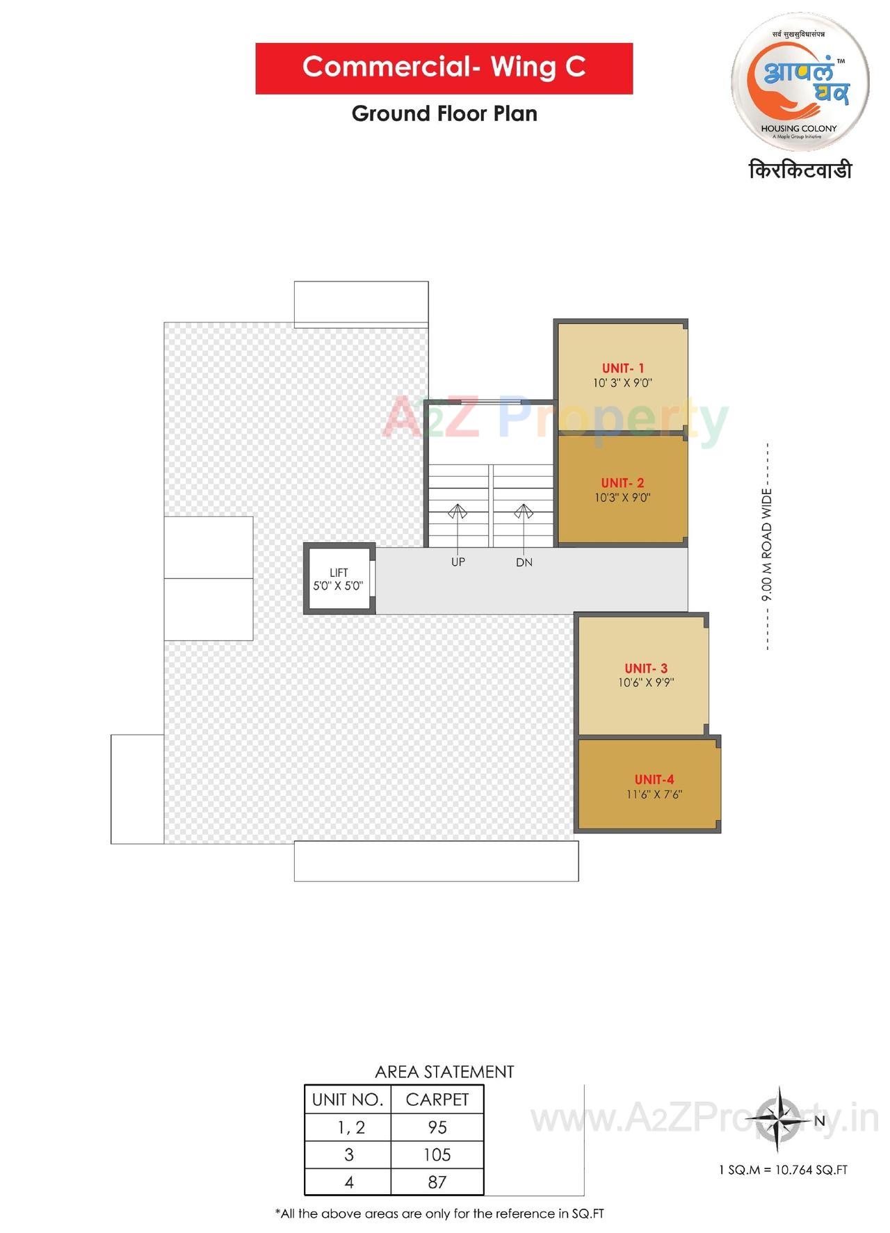 Ground Floor Plan of real estate project Aapla Ghar Kirkatwadi located at Kirkatwadi, Pune, Maharashtra