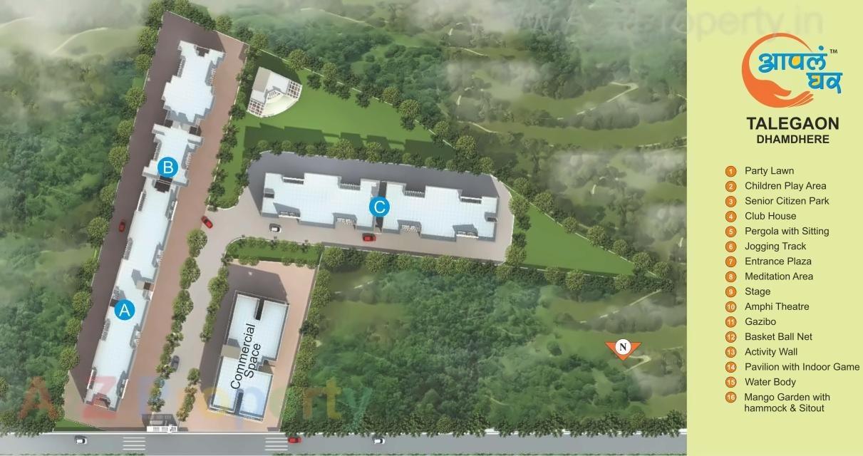 3D Elevation of real estate project Aapla Ghar Talegaon Dhamdhere located at Talegaon-dhamdhere, Pune, Maharashtra