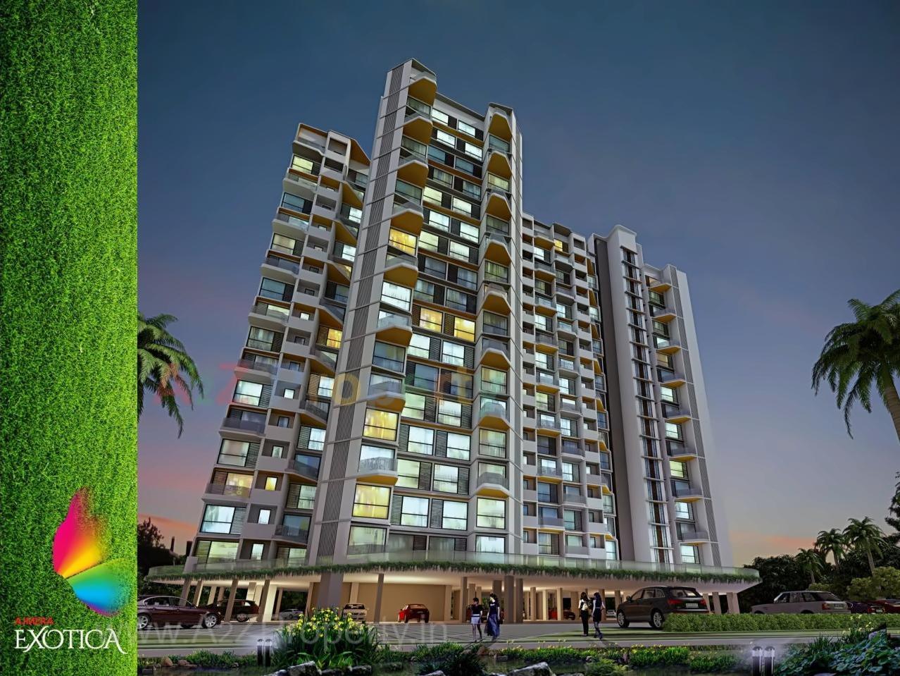 3D Elevation of real estate project Ajmera Exotica located at Wagholi, Pune, Maharashtra