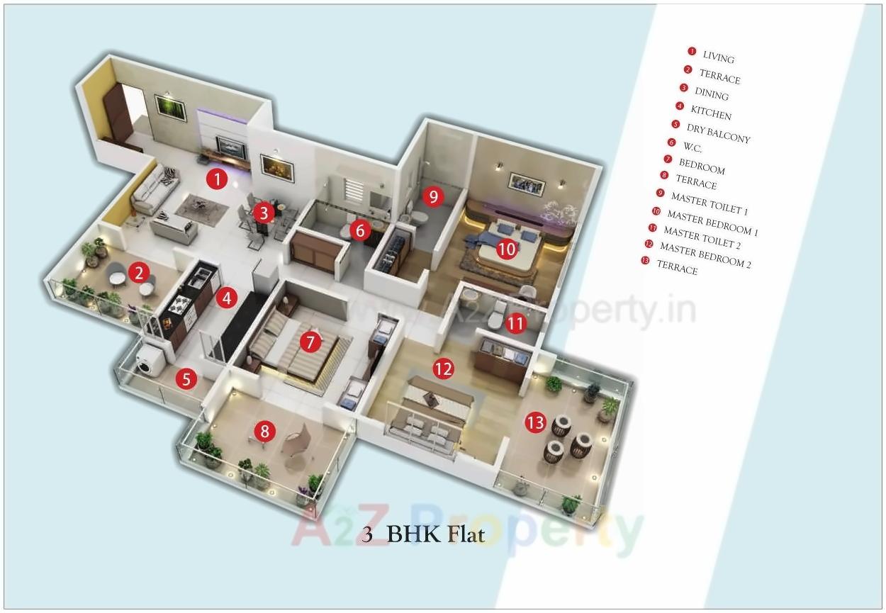 Layout of real estate project Akash Raj One located at Pimpri-chinchawad-m-corp, Pune, Maharashtra