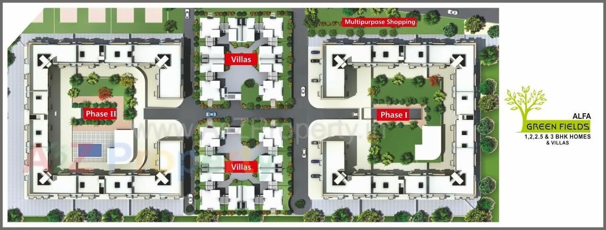 Layout of real estate project Alfa Greenfields located at Wadagaon-ct, Pune, Maharashtra