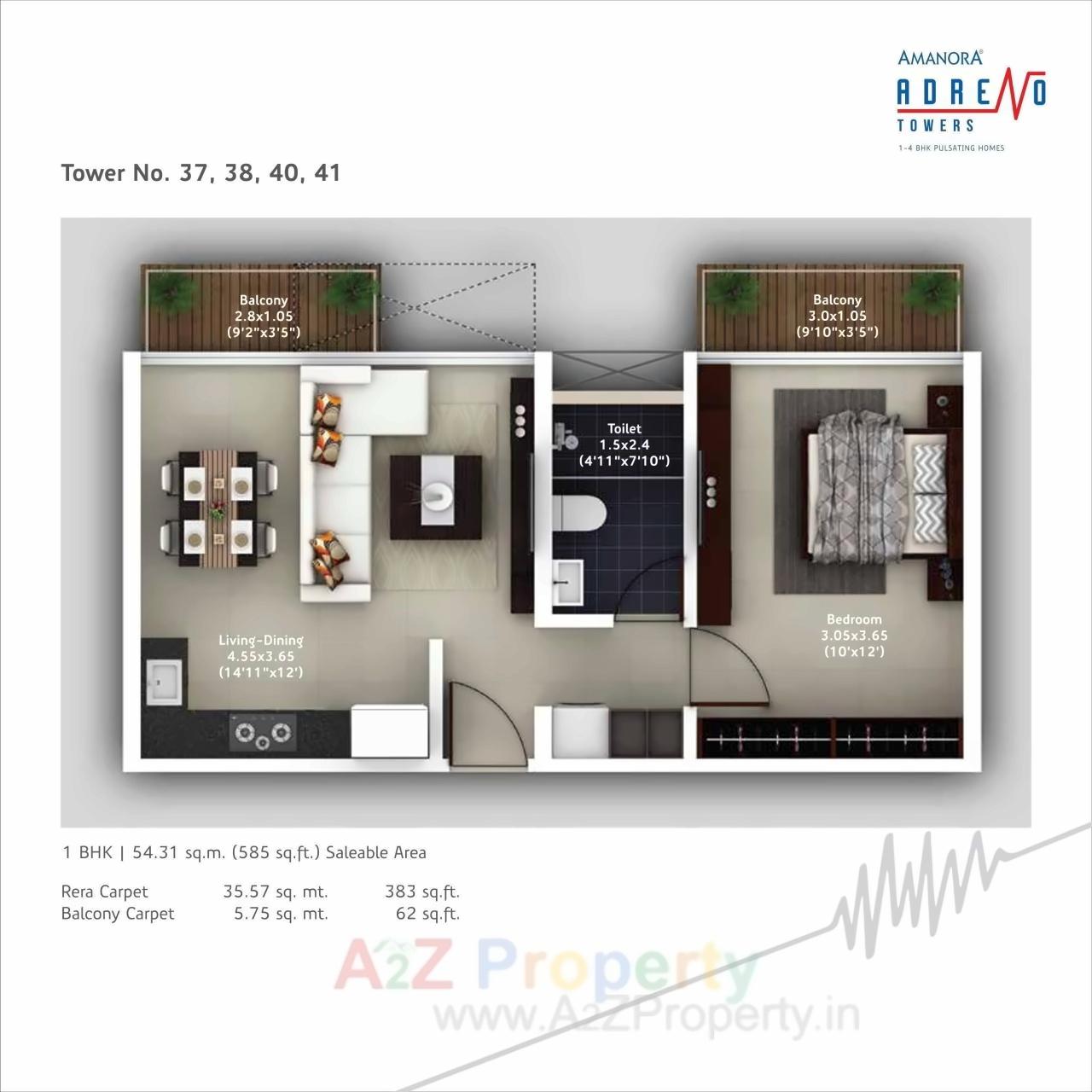 Layout of real estate project Amanora Adreno Towers located at Hadapsar, Pune, Maharashtra