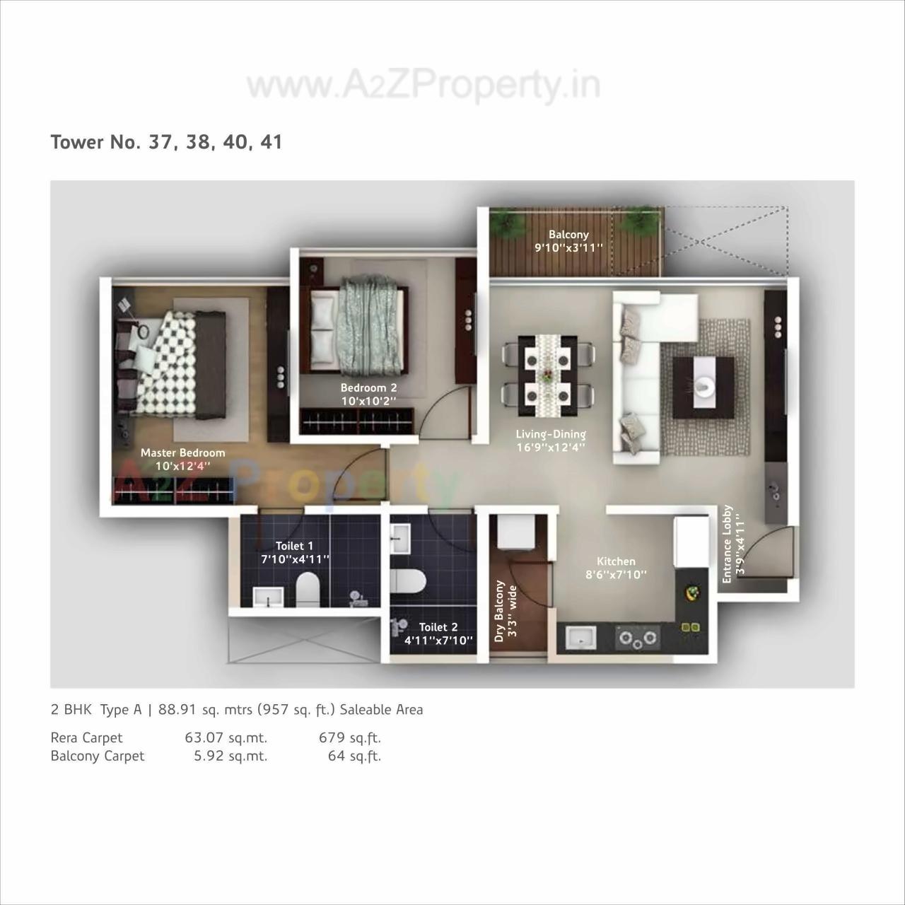 Layout of real estate project Amanora Adreno Towers located at Hadapsar, Pune, Maharashtra