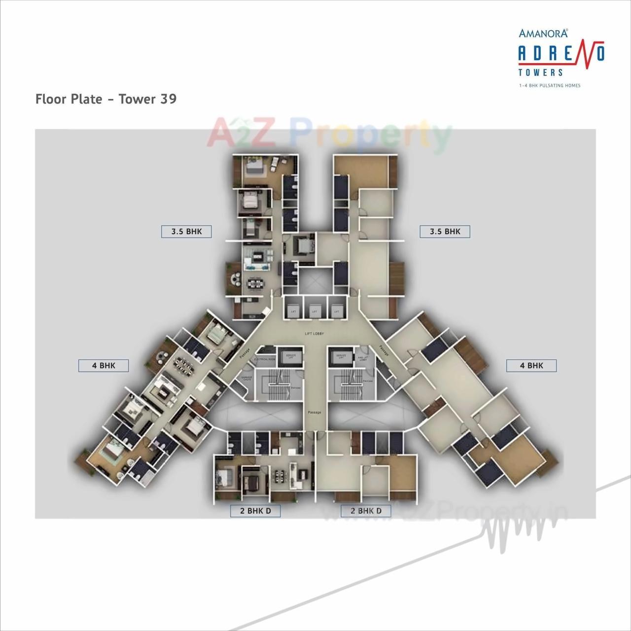 Amanora Adreno Towers 2 , 3 & 4 BHK Apartments