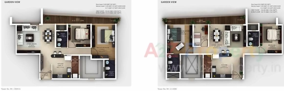 Layout of real estate project Amanora Gateway Towers 98 located at Hadapsar, Pune, Maharashtra