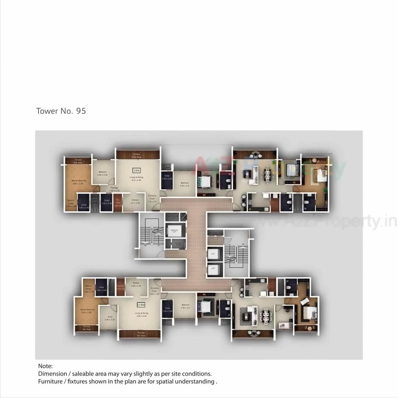 Layout of real estate project Amanora Neo Towers located at Hadapsar, Pune, Maharashtra