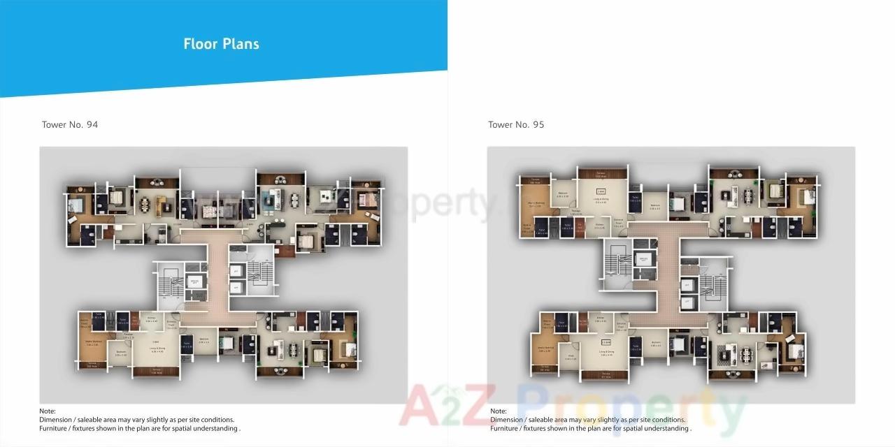 Layout of real estate project Amanora Neo Towers located at Hadapsar, Pune, Maharashtra