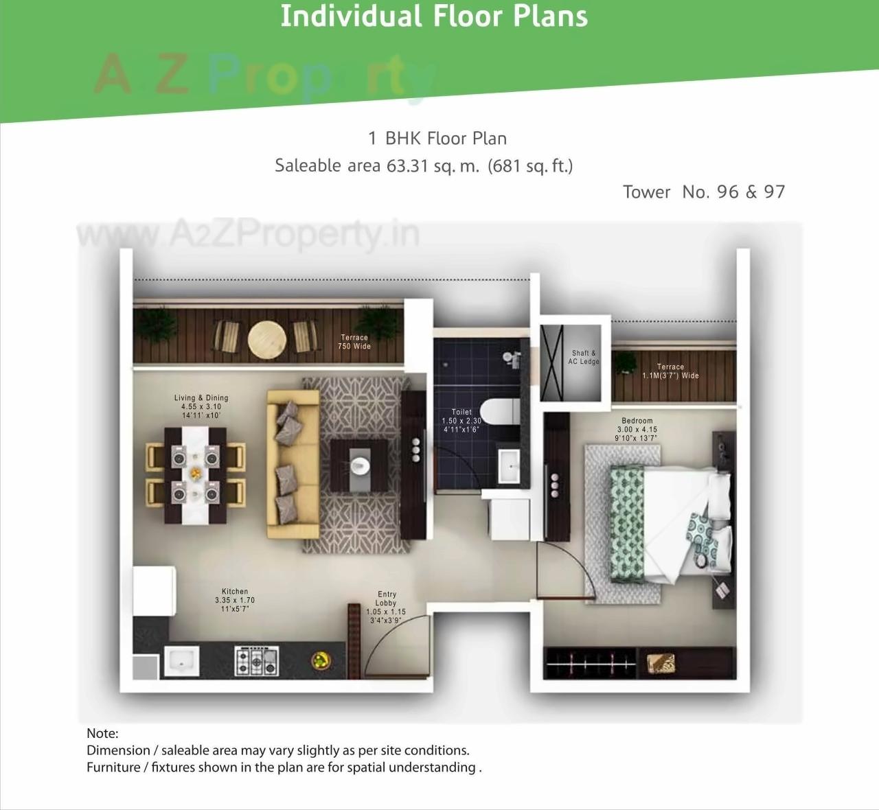 Layout of real estate project Amanora Neo Towers located at Hadapsar, Pune, Maharashtra