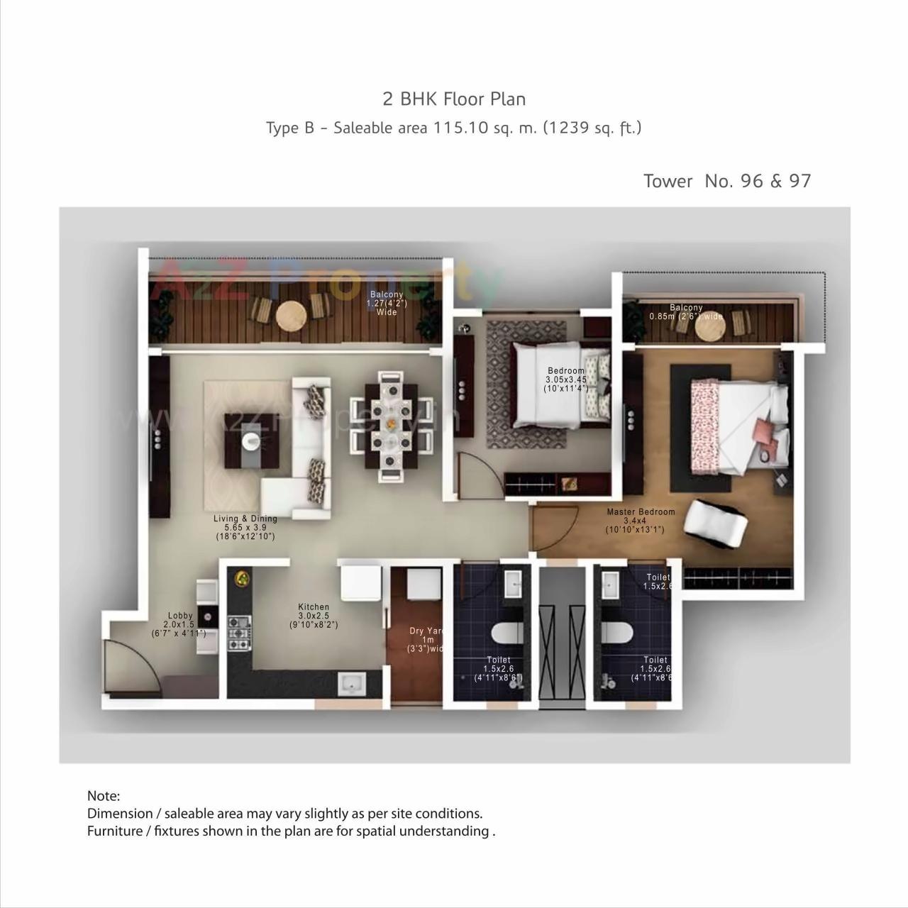 Layout of real estate project Amanora Neo Towers located at Hadapsar, Pune, Maharashtra