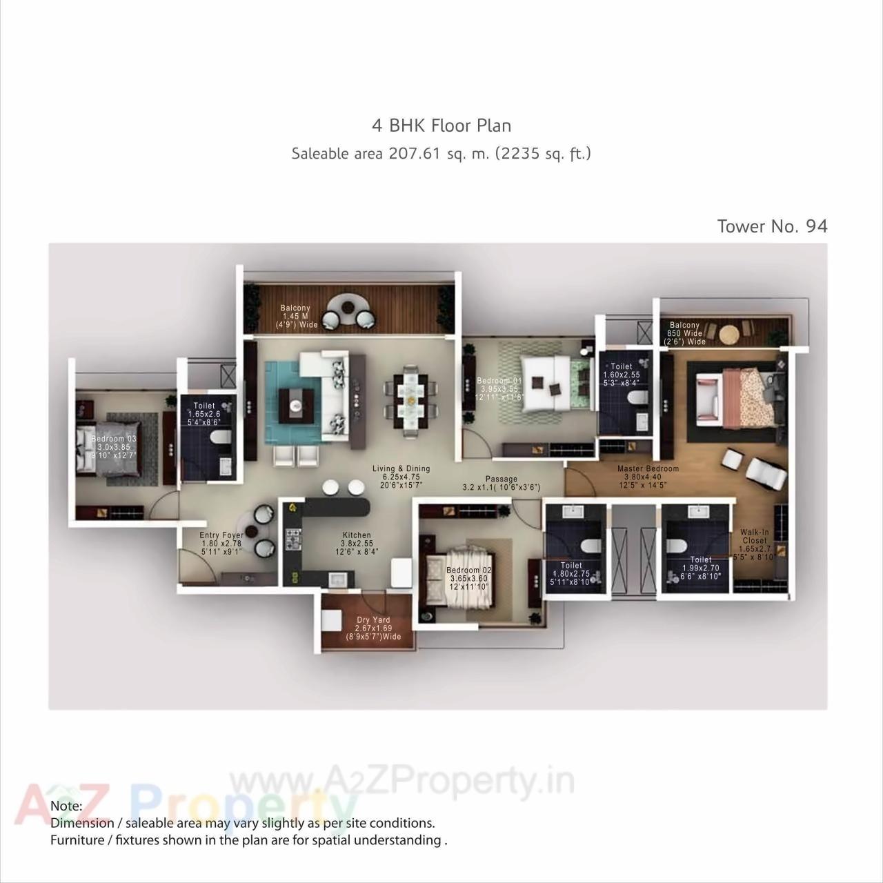 Layout of real estate project Amanora Neo Towers located at Hadapsar, Pune, Maharashtra