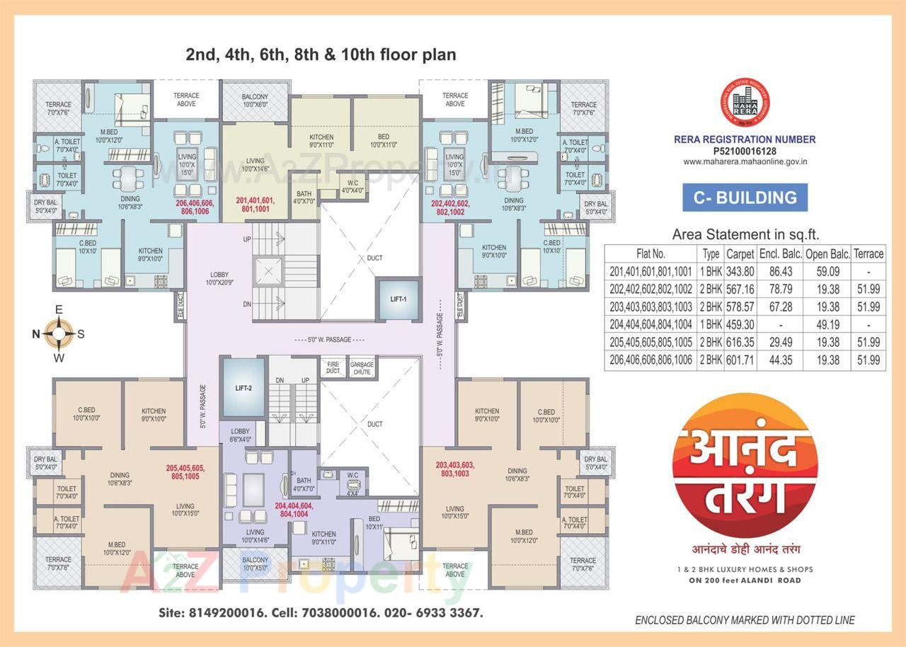 Anandtarang C Bldg 246810 of real estate project Anand Tarang located at Charholi, Pune, Maharashtra