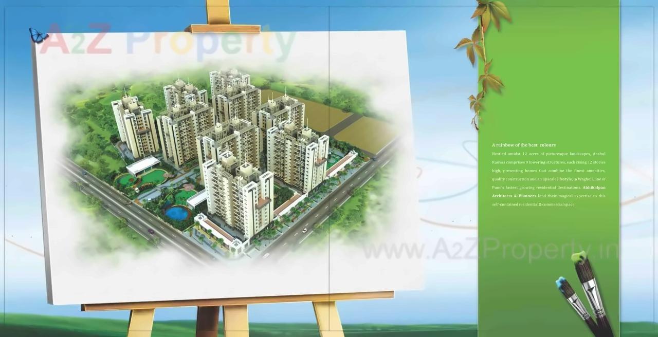 3D Elevation of real estate project Anshul Kanvas A located at Wagholi, Pune, Maharashtra