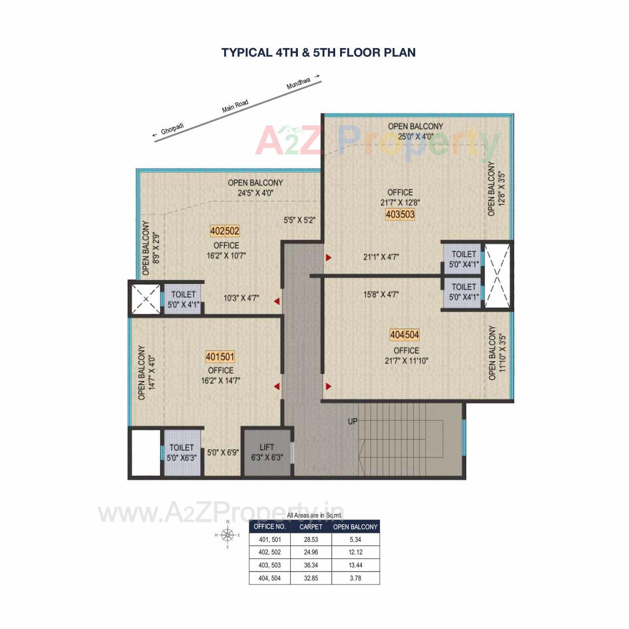 4th 5th Floorplan of real estate project Aseem located at Mundhawa, Pune, Maharashtra