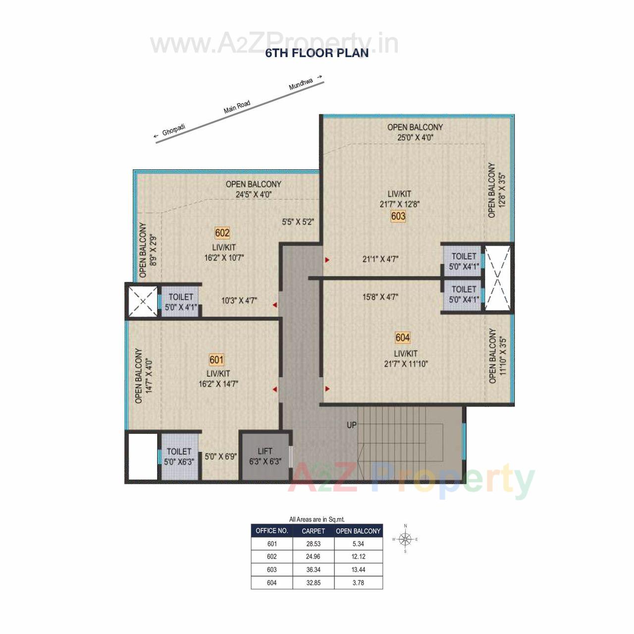 6th Floorplan of real estate project Aseem located at Mundhawa, Pune, Maharashtra