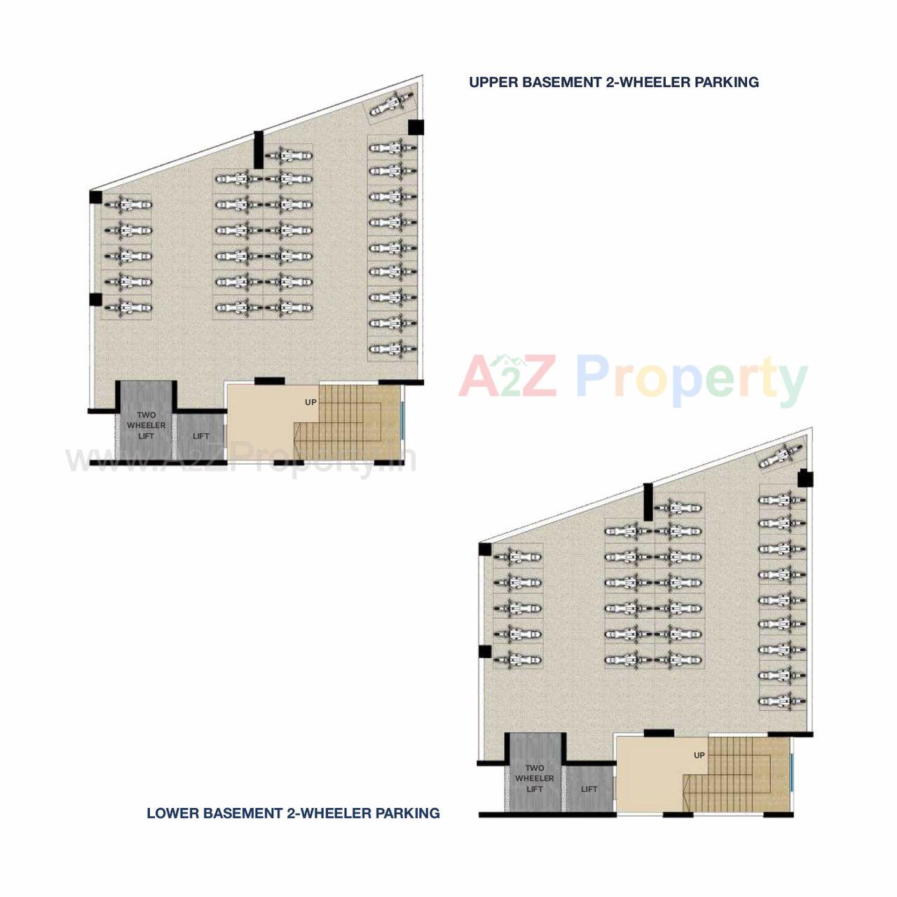 Basement Parkingplan of real estate project Aseem located at Mundhawa, Pune, Maharashtra