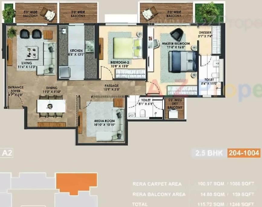 Layout of real estate project Atelier Greens located at Keshavnagarmundwa, Pune, Maharashtra