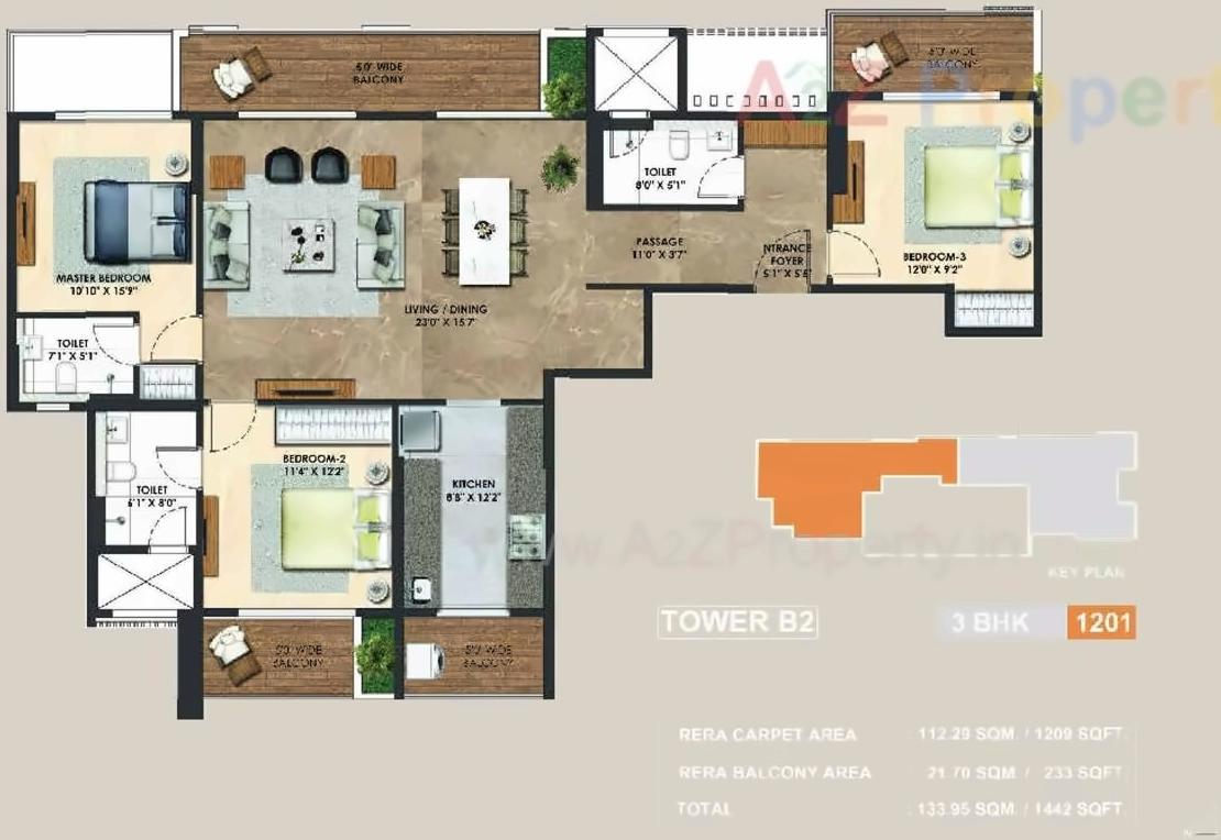 Layout of real estate project Atelier Greens located at Keshavnagarmundwa, Pune, Maharashtra