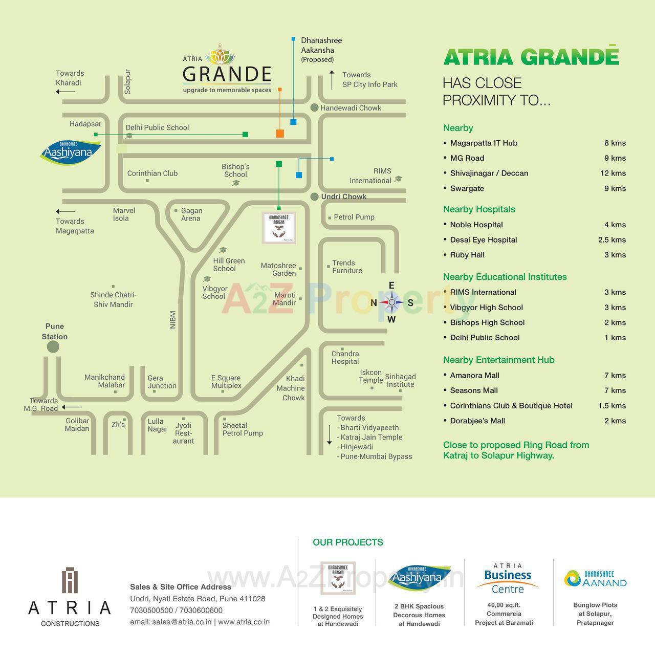 Keyplan of real estate project Atria Grande Project B located at Ouatade-handewadi, Pune, Maharashtra