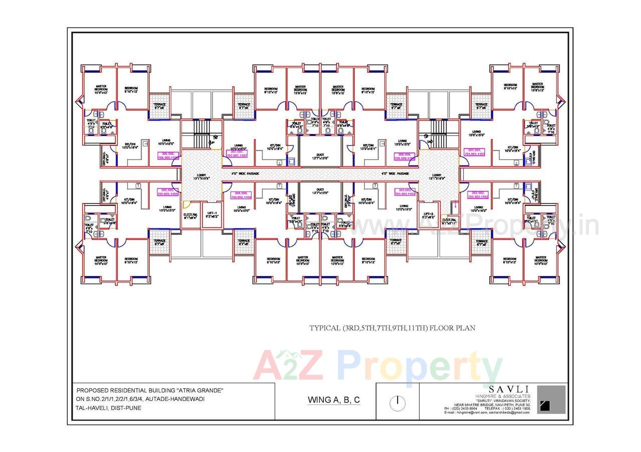 Abc Tylical357911thfloorplan Page 001 2200x1555 of real estate project Atria Grande Project B located at Ouatade-handewadi, Pune, Maharashtra