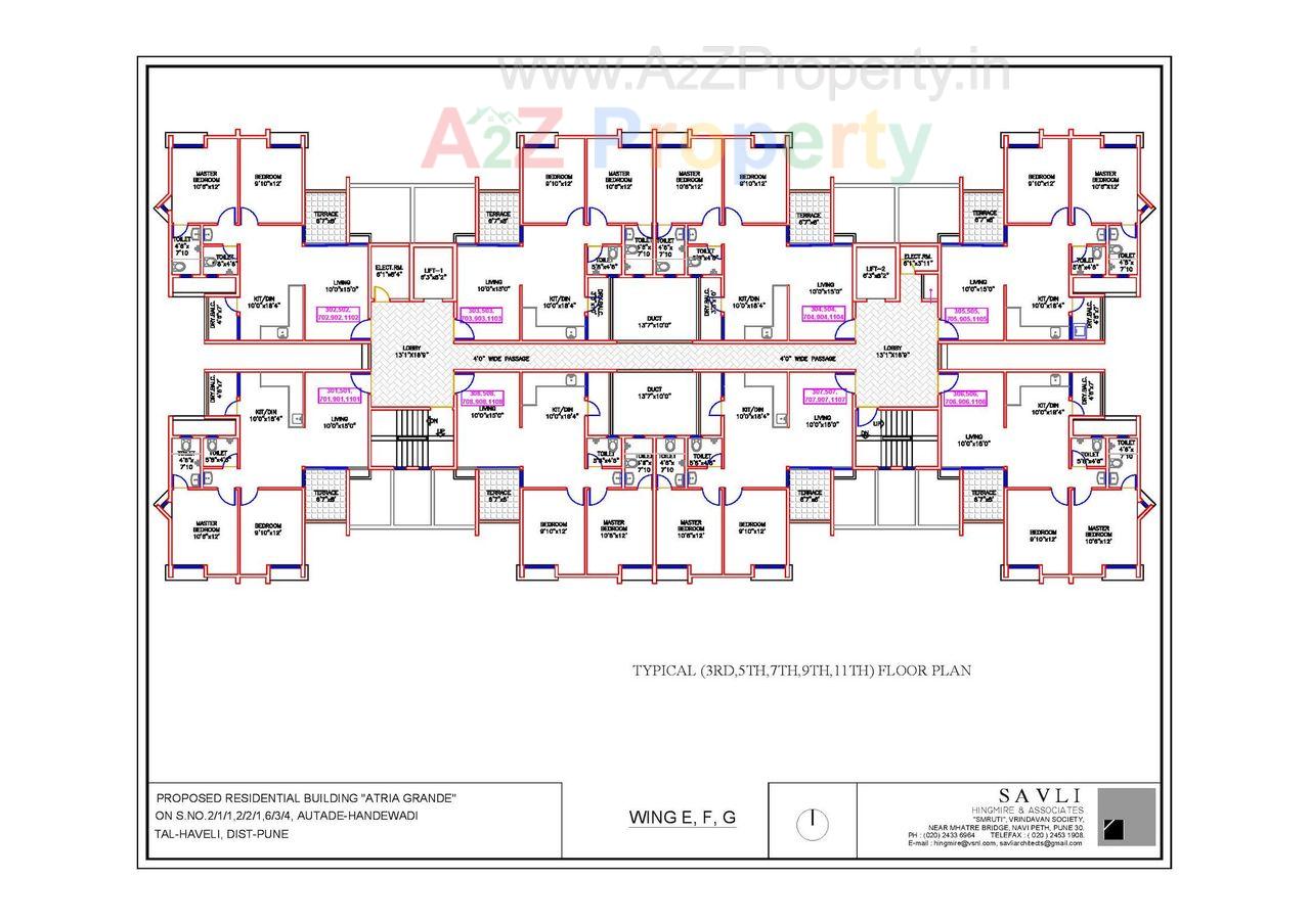 Efg Tylical357911thfloorplan Page 001 of real estate project Atria Grande Project B located at Ouatade-handewadi, Pune, Maharashtra