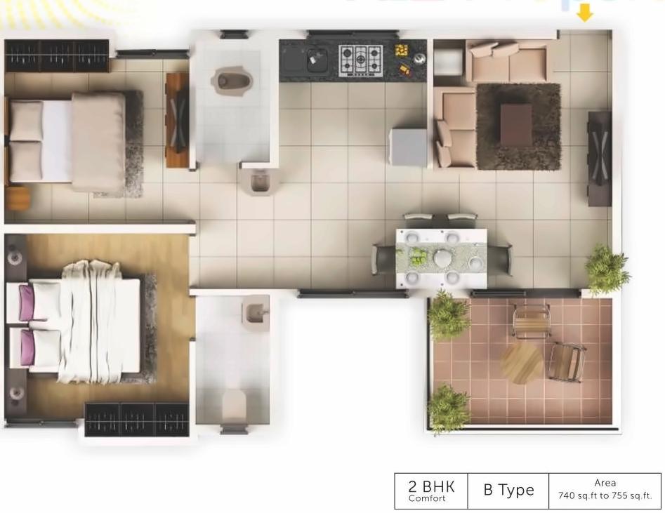 Layout of real estate project Aura City B5,b located at Shikrapur, Pune, Maharashtra