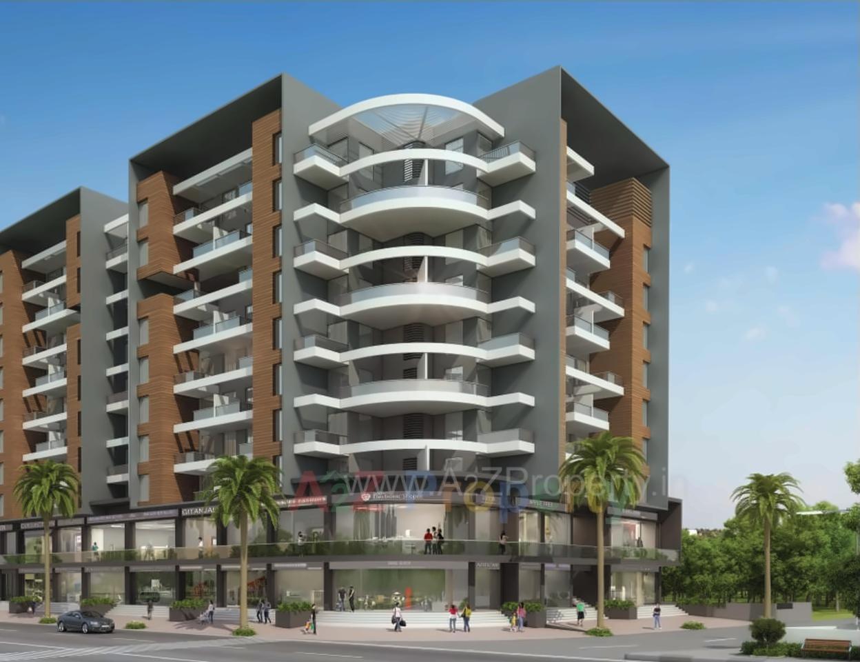 3D Elevation of real estate project Austin Plaza located at Wakad, Pune, Maharashtra