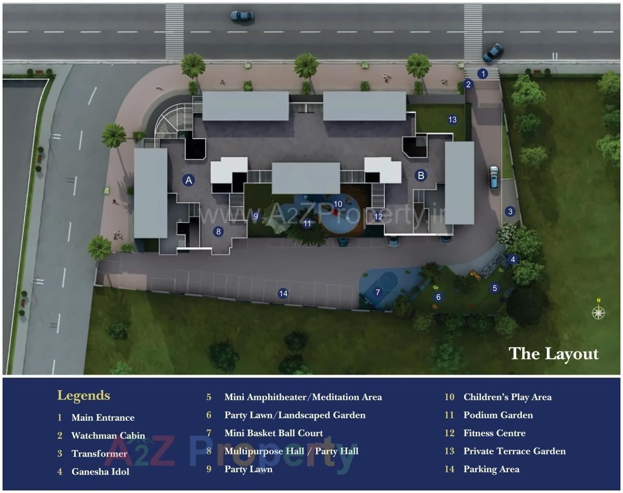 Layout of real estate project Austin Plaza located at Wakad, Pune, Maharashtra