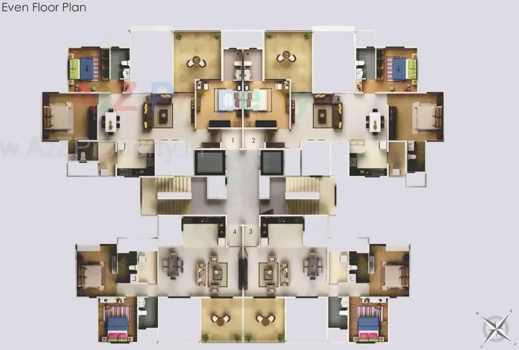 Layout of real estate project B1 Song Of Joy Geras Greenville located at Kharadi, Pune, Maharashtra