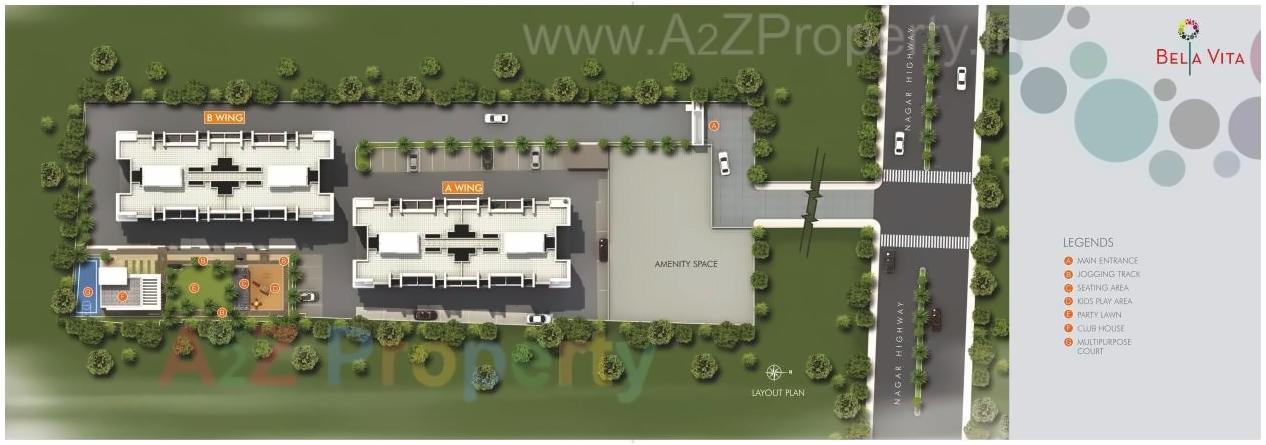 Layout of real estate project Bella Vita located at Wagholi, Pune, Maharashtra