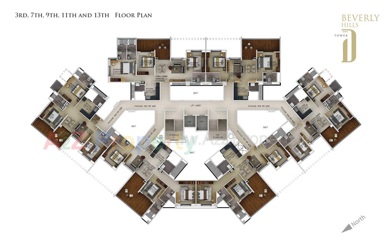 Beverly Hill Floor Plan 03 of real estate project Beverly Hills located at Baner, Pune, Maharashtra