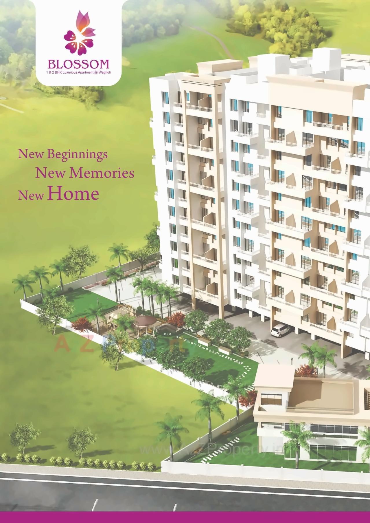 3D Elevation of real estate project Blossom located at Wagholi, Pune, Maharashtra