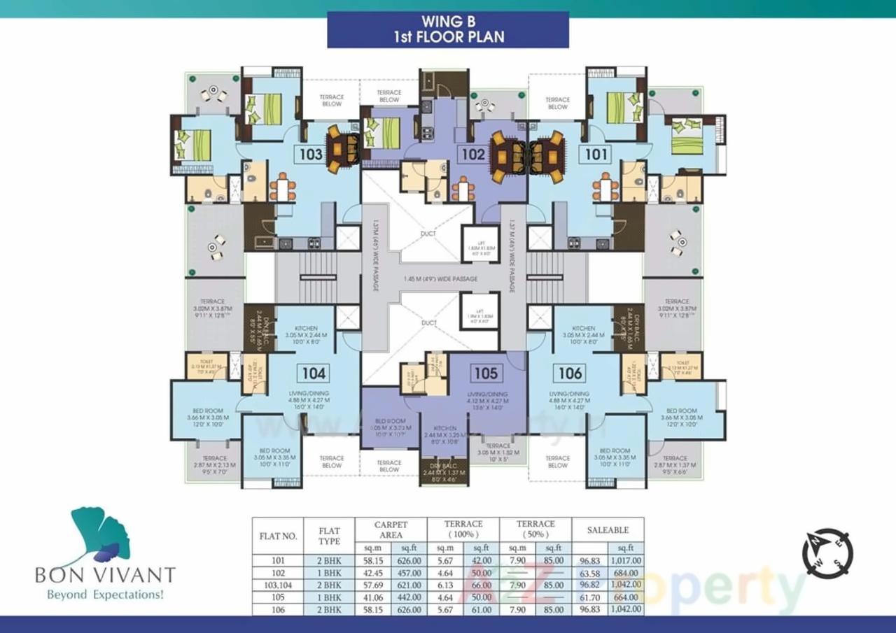 Layout of real estate project Bon Vivant located at Mundhawa, Pune, Maharashtra