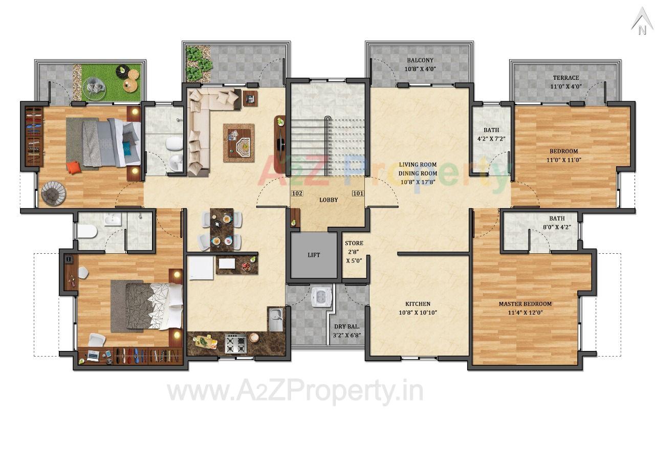 Bora Ville Ii Floor Map Ii of real estate project Bora Ville located at Kharadi, Pune, Maharashtra