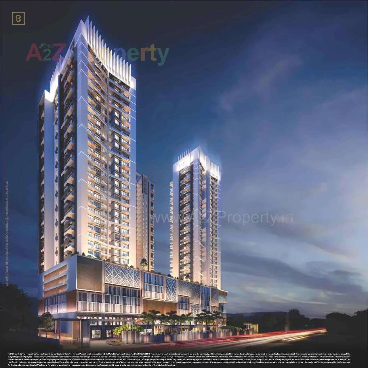 3D Elevation of real estate project Boulevard Of Towers located at Pune-m-corp, Pune, Maharashtra