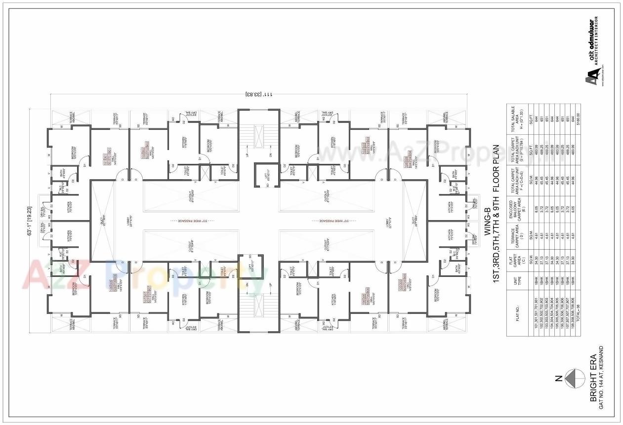 Layout of real estate project Bright Aristo located at Kesnand, Pune, Maharashtra