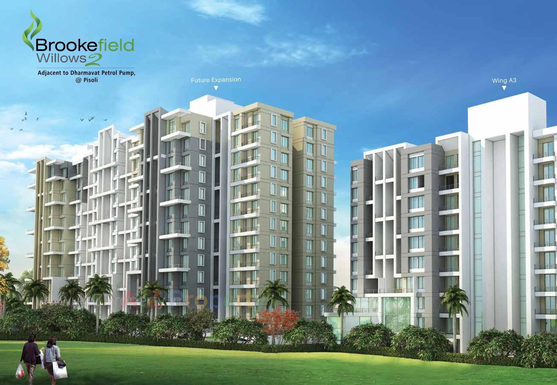 3D Elevation of real estate project Brookefield Willows located at Pisoli, Pune, Maharashtra