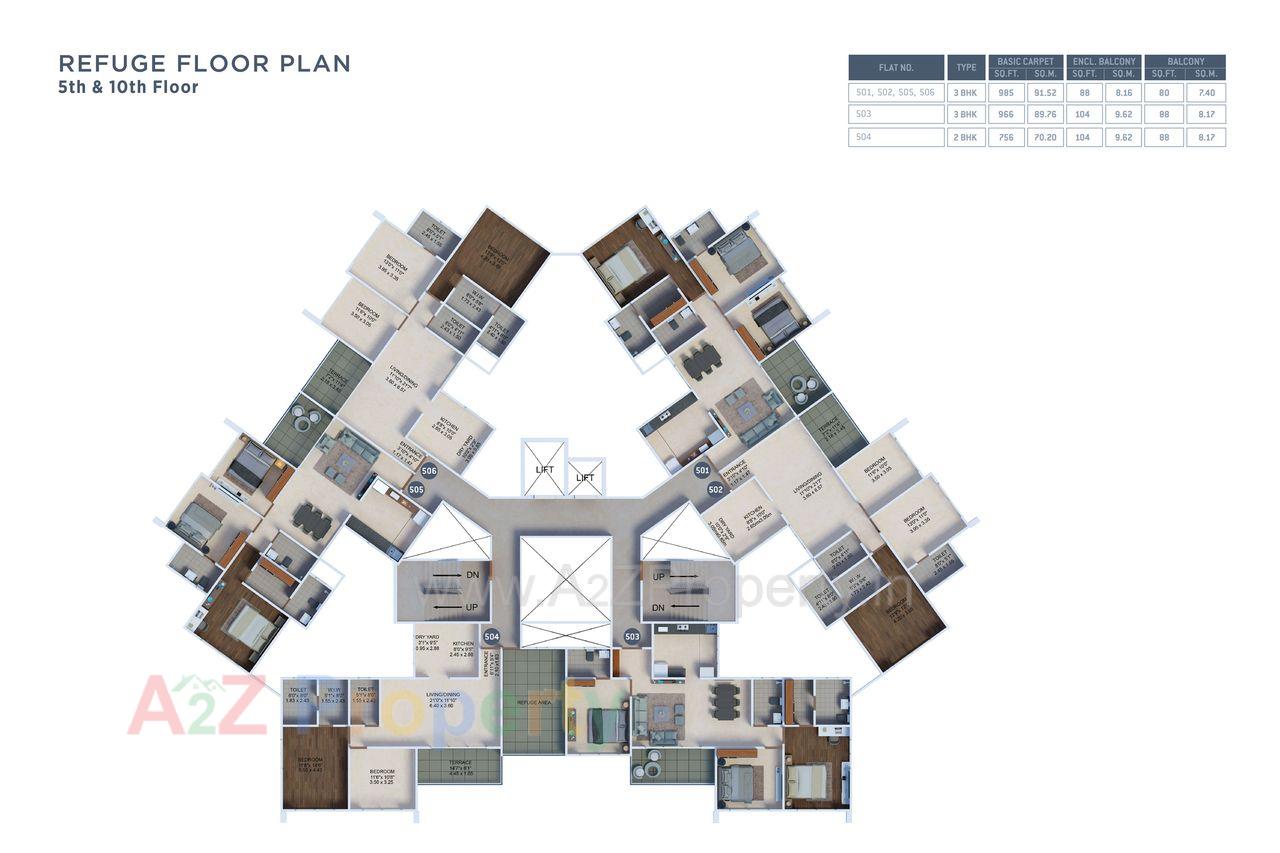 Floor Plan 3rd_artboard 3 of real estate project Celesta located at Mohammadwadi, Pune, Maharashtra