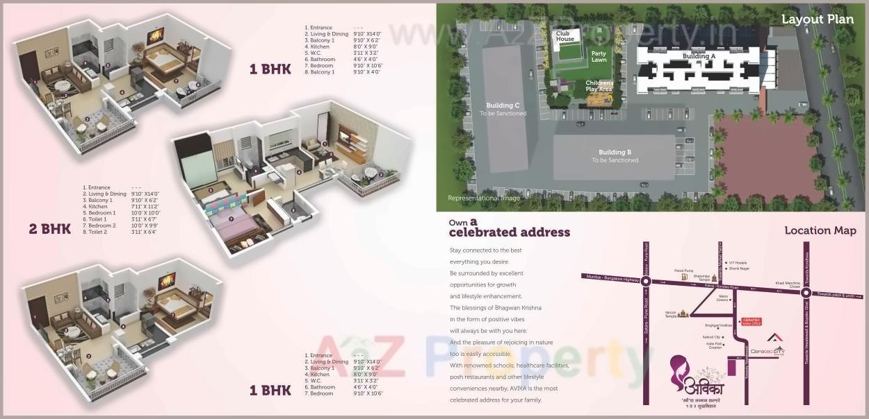 Layout of real estate project Ceratec Avika located at Yawalewadi, Pune, Maharashtra